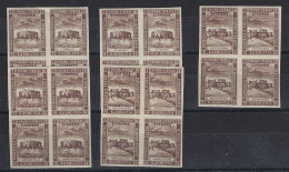 Franquicia Militar Melilla 42/46s ** R. Fortificaciones. 1894. Sin Dentar. Bloque De 4 - Military Service Stamp