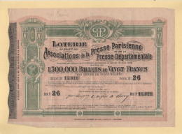 Loterie Association De La Presse Parisienne - 1905/1906 - Billetes De Lotería
