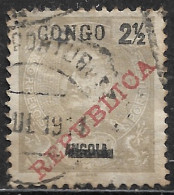 Portuguese Congo – 1910 King Carlos MISPLACED Overprinted REPUBLICA Used Stamp - Congo Portuguesa