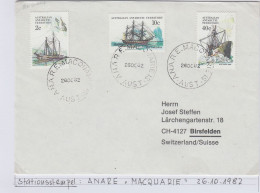 AAT Definitives / Ships  3v Ca Macquarie 26.10.1982 (AS163) - Cartas & Documentos