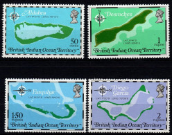 1972 Territorio Britannico Dell'Oceano Indiano, Mappe, Serie Completa Nuova (**) - Territorio Británico Del Océano Índico