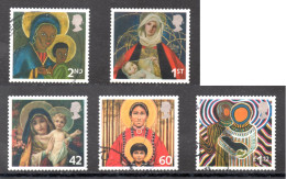 UK, GB, Great Britain, Used, 2005, Michel 2360, 2361, 2362, 2363, 2365, Christmas - Used Stamps