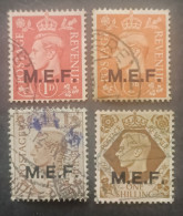 BRITISH OCCUPATION MIDDLE EAST FORCES MEF 1943 KING GEORGE VI LONDON ISSUE CAT SASS. N 6-7-10-13 - British Occ. MEF