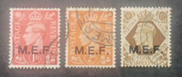 BRITISH OCCUPATION MIDDLE EAST FORCES MEF 1943 KING GEORGE VI LONDON ISSUE CAT SASS. N 6-7-13 - Occup. Britannica MEF