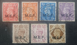 BRITISH OCCUPATION MIDDLE EAST FORCES MEF 1943 KING GEORGE VI LONDON ISSUE CAT SASS. N 6-7-8-9-10-11-13 - Occ. Britanique MEF