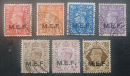 BRITISH OCCUPATION MIDDLE EAST FORCES MEF 1943 KING GEORGE VI LONDON ISSUE CAT SASS. N 6-7-8-9-10-11-13 - British Occ. MEF
