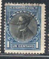 EL SALVADOR 1912 JOSE' MATIAS DELGADO 1c USED USATO OBLITERE' - Salvador