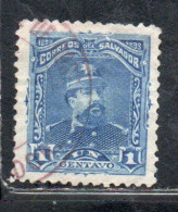 EL SALVADOR 1893 PRESIDENT CARLOS EZETA 1c USED USATO OBLITERE' - Salvador