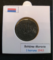 Pièce De 1 Koruna De 1943 (protectorat De Bohême-Moravie) - Repubblica Ceca