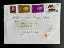 NETHERLANDS 1977 REGISTERED LETTER ENSCHEDE TO AMSTERDAM 04-01-1977 NEDERLAND AANGETEKEND - Cartas & Documentos