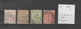 (TJ) Luxembourg 1882 - YT 47 + 48 + 50 + 51 (gest./obl./used) - 1882 Alegorias