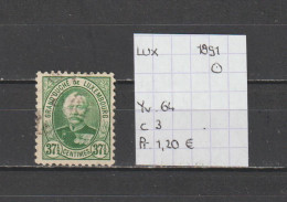 (TJ) Luxembourg 1891 - YT 64 (gest./obl./used) - 1891 Adolphe Frontansicht