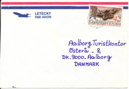 Czechoslovakia Air Mail Cover Sent To Denmark Single Stamped BUTTERFLY - Covers & Documents