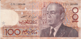 BILLETE DE MARRUECOS DE 100 DIRHAMS AÑO 1987 (BANKNOTE) - Marokko