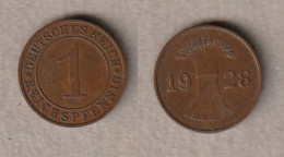 00905) Deutschland, Weimar, 1 Reichspfennig 1928A - 1 Renten- & 1 Reichspfennig