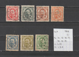 (TJ) Luxembourg 1906 - YT 74 + 75 + 76 + 77 + 78 + 79 + 80 (gest./obl./used) - 1906 William IV