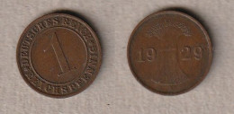 00908) Deutschland, Weimar, 1 Reichspfennig 1929A - 1 Rentenpfennig & 1 Reichspfennig