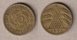 00941) Deutschland, Weimar, 10 Reichspfennig 1925D - 10 Rentenpfennig & 10 Reichspfennig