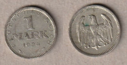 01577) Deutschland, Weimar, 1 Mark 1924A - 10 Rentenpfennig & 10 Reichspfennig