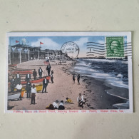 Carta Postale Circulèe - 1915 - USA - NORFOLK, V.A.. - Fishing Boats On Beach Front, Looking Toward, Old Point, Ocean Vi - Norfolk