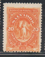 EL SALVADOR 1890 ALLEGORICAL FIGURE OF STATE 20c MNH - Salvador