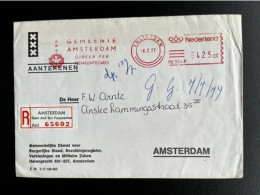 NETHERLANDS 1977 REGISTERED LETTER AMSTERDAM GEM ASD BUR PASPOORTEN 06-07-1977 NEDERLAND AANGETEKEND - Covers & Documents