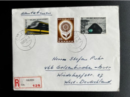 NETHERLANDS 1964 REGISTERED LETTER GELEEN TO GELSENKIRCHEN 16-12-1964 NEDERLAND AANGETEKEND - Covers & Documents