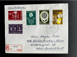 NETHERLANDS 1964 REGISTERED LETTER GELEEN TO GELSENKIRCHEN 16-12-1964 NEDERLAND AANGETEKEND - Brieven En Documenten