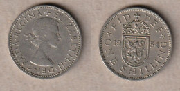 00951) Grossbritannien, 1 Shilling 1954, Elisabeth II, Schottisch - Andere & Zonder Classificatie