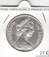 CR2084 MONEDA SANTA HELENA 25 PENIQUES 1973 PLATA - Sant'Elena