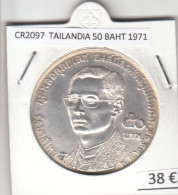 CR2097 MONEDA TAILANDIA 50 BAHT 1971 PLATA - Thaïlande