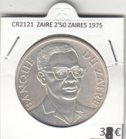 CR2121 MONEDA ZAIRE 2'50 ZAIRES 1975 PLATA - Zaire (1971 -97)