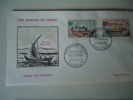 SOMALIA   FRANCE  FDC  COVER  1964  SHIPS BOATS - Autres & Non Classés