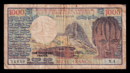 Central African St. Cameroon 1000 Francs 1974 Pick 16a Bc F - Camerun