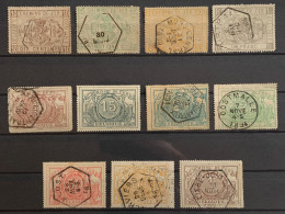 België, 1879-94, Samenstelling Tussen TR1 En 13, Gestempeld (TR8 Is MH*) OBP 154€ - Afgestempeld