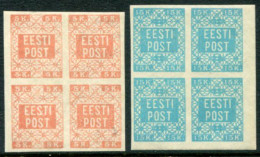 ESTONIA 1918 Definitive 5 K And 16 K Blocks Of 4 MNH / **..  Michel 1-2 - Estonia