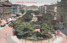 Postcard Egypt Alexandria Place Des Consuls - Alexandrie