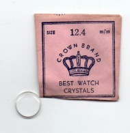 CROWN BRAND - Replacement Watch Crystal - Size 12.4 Mm - Made In Hong Kong - Original Vintage Genuine Parts - Other & Unclassified