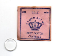 CROWN BRAND - Replacement Watch Crystal - Size 14.2 Mm - Made In Hong Kong - Original Vintage Genuine Parts - Other & Unclassified