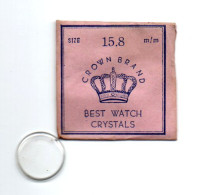 CROWN BRAND - Replacement Watch Crystal - Size 15.8 Mm - Made In Hong Kong - Original Vintage Genuine Parts - Other & Unclassified