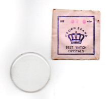 CROWN BRAND - Replacement Watch Crystal - Size 37.0 Mm - Made In Hong Kong - Original Vintage Genuine Parts - Otros & Sin Clasificación