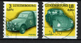 Luxembourg 2001 - YT 1487/1488 - Voiture Postale, Postal Service Cars - Self-Adhesive, Citroën, Volkswagen Kever - Gebraucht