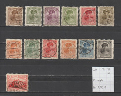 (TJ) Luxembourg 1921-'22 - 13 Zegels Uit YT 119/32 (gest./obl./used) - 1921-27 Charlotte Voorzijde