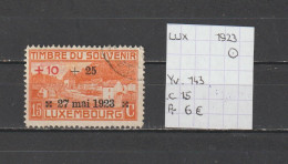 (TJ) Luxembourg 1923 - YT 143 (gest./obl./used) - Gebruikt