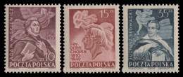 Polen 1949 - Mi-Nr. 536-538 ** - MNH - Persönlichkeiten - Neufs