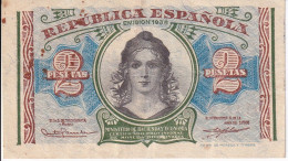 BILLETE DE 2 PESETAS AÑO 1938 DE LA REPUBLICA ESPAÑOLA SERIE A - 1-2 Pesetas