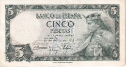 BILLETE DE 5 PTAS DEL AÑO 1954 SERIE G DE ALFONSO X EN CALIDAD EBC (XF) (BANKNOTE) - 5 Peseten