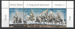 Hungary 1994. Animals / Horses / Feszty I. Set With CORNER Text ! MNH (**) Michel: 4289-4291 - Unused Stamps