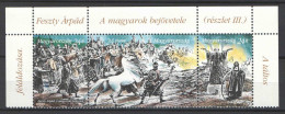 Hungary 1996. Animals / Horses / Feszty III. Set With CORNER Text ! MNH (**) Michel: 4368-4370 - Neufs