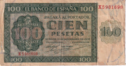 BILLETE DE ESPAÑA DE BURGOS DE 100 PTAS 20/05/1936 SERIE X (BANK NOTE) - 100 Pesetas